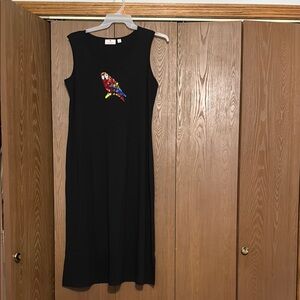 Black Parrot Embellished Dress